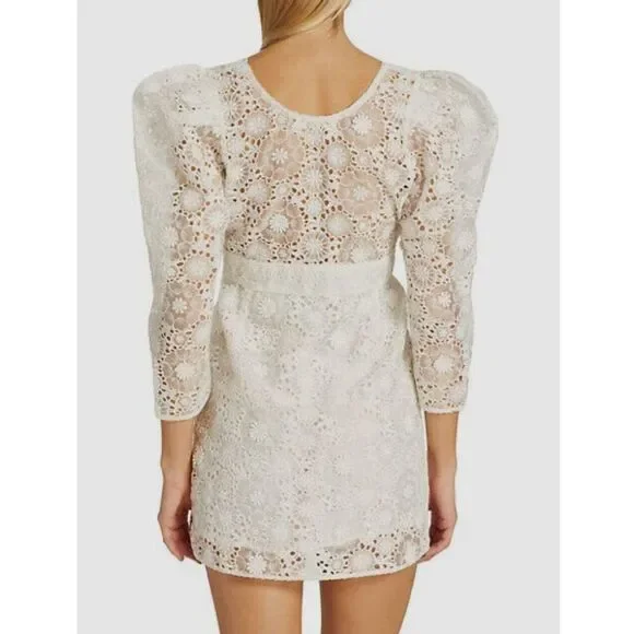 LoveShackFancy Faye Mini Dress 4 White NWT - Picture 11 of 11